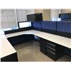 Image 2 : 12 TEKNEON GREY AND BLUE CORNER WORKSTATIONS
