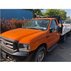 2004 FORD F350 XL SUPERDUTY, ORANGE, GAS, AUTOMATIC, VIN#1FDSF34L24EC29720, 65,355 MILES