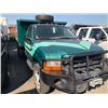Image 2 : 2000 FORD F550 2WHDR, DUMP TRUCK, GREEN, DIESEL, MANUAL, VIN#1FDAF57F5YEC70720, 164,353KMS,