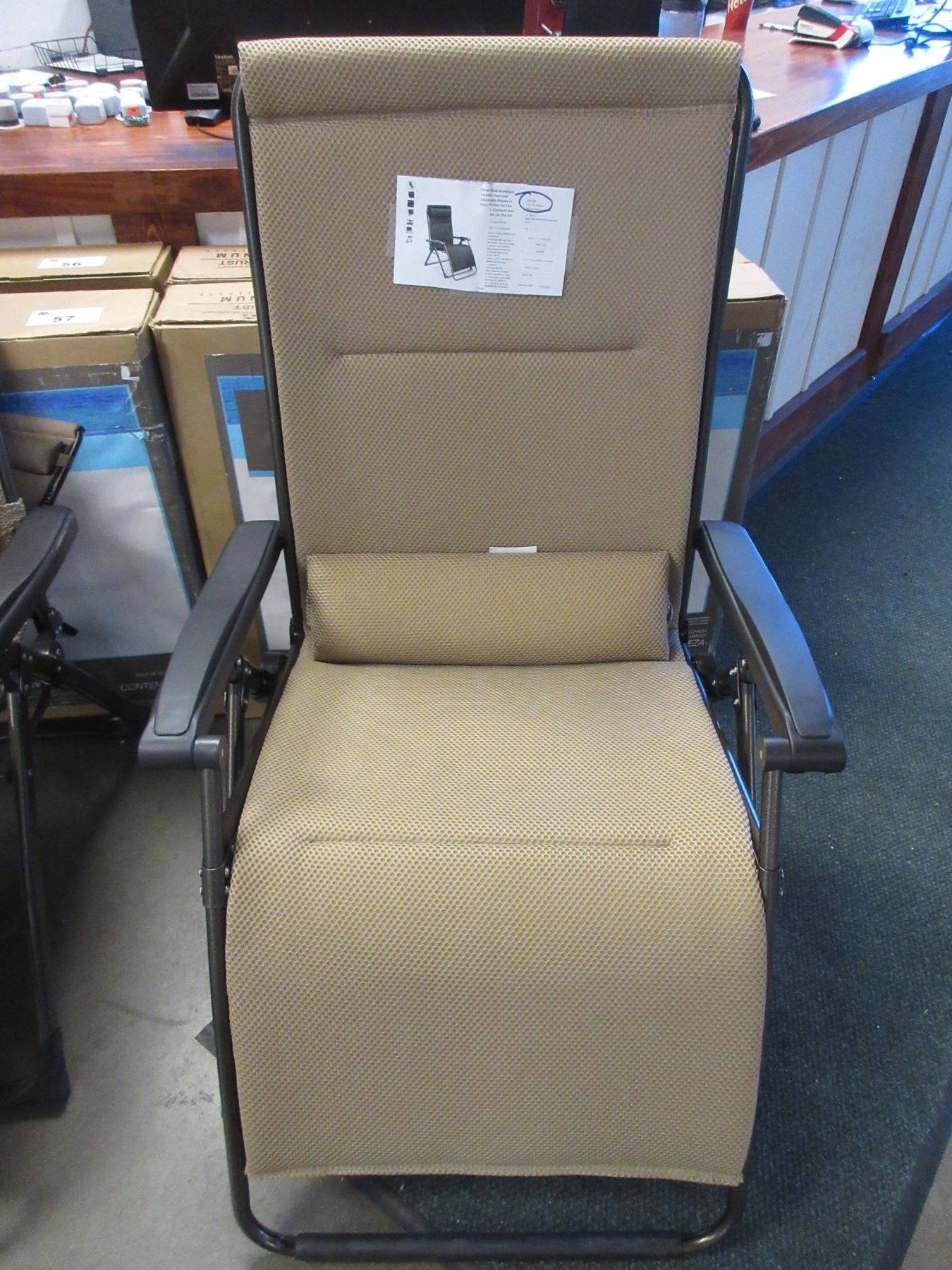 NEW DESTINATION SUMMER NEVER-RUST ALUMINUM PADDED RELAXER CHAIR