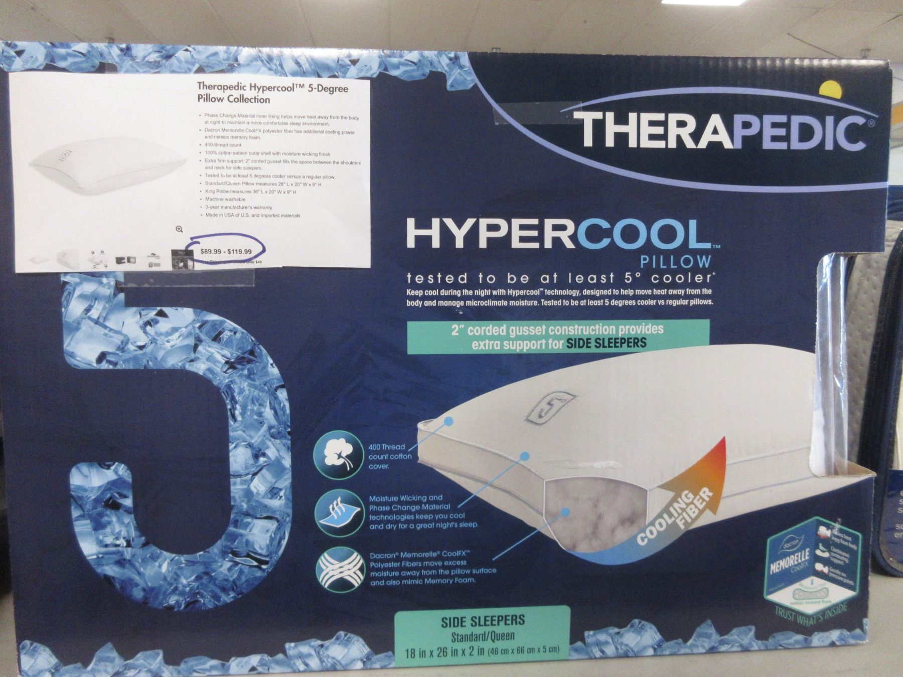 therapedic hypercool pillow