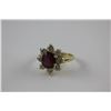 Image 2 : ONE LADIES 14KT YELLOW GOLD NATURAL ROSE RED SPINEL AND DIAMOND SET DRESS RING, REPLACEMENT VALUE
