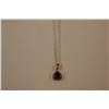 Image 2 : LAVENDER PURPLE AMETHYST AND DIAMOND NECKLACE, TRILLION CUT, 1.1CT, 2 DIAMONDS