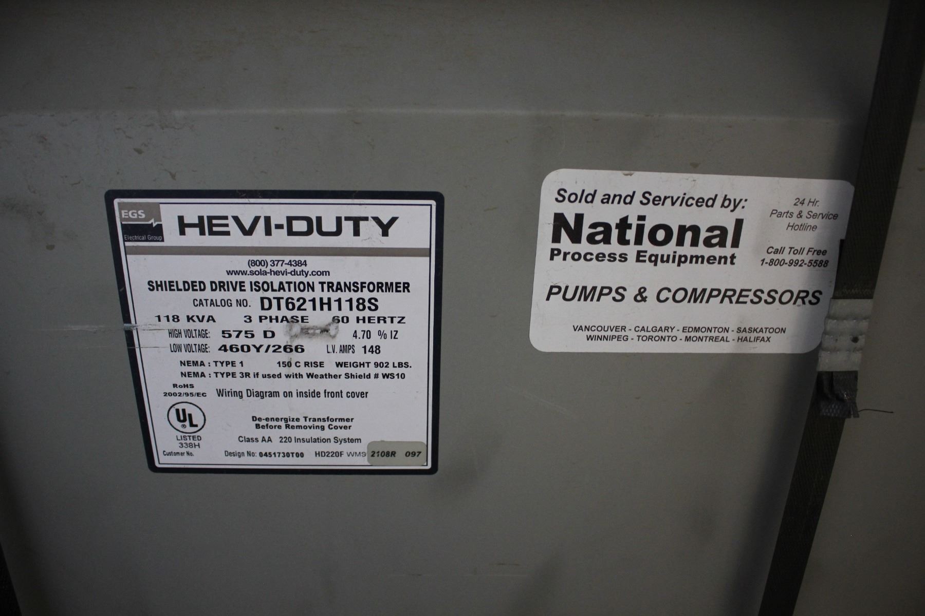 Egs Hevi Duty Shielded Drive Isolation Transformer