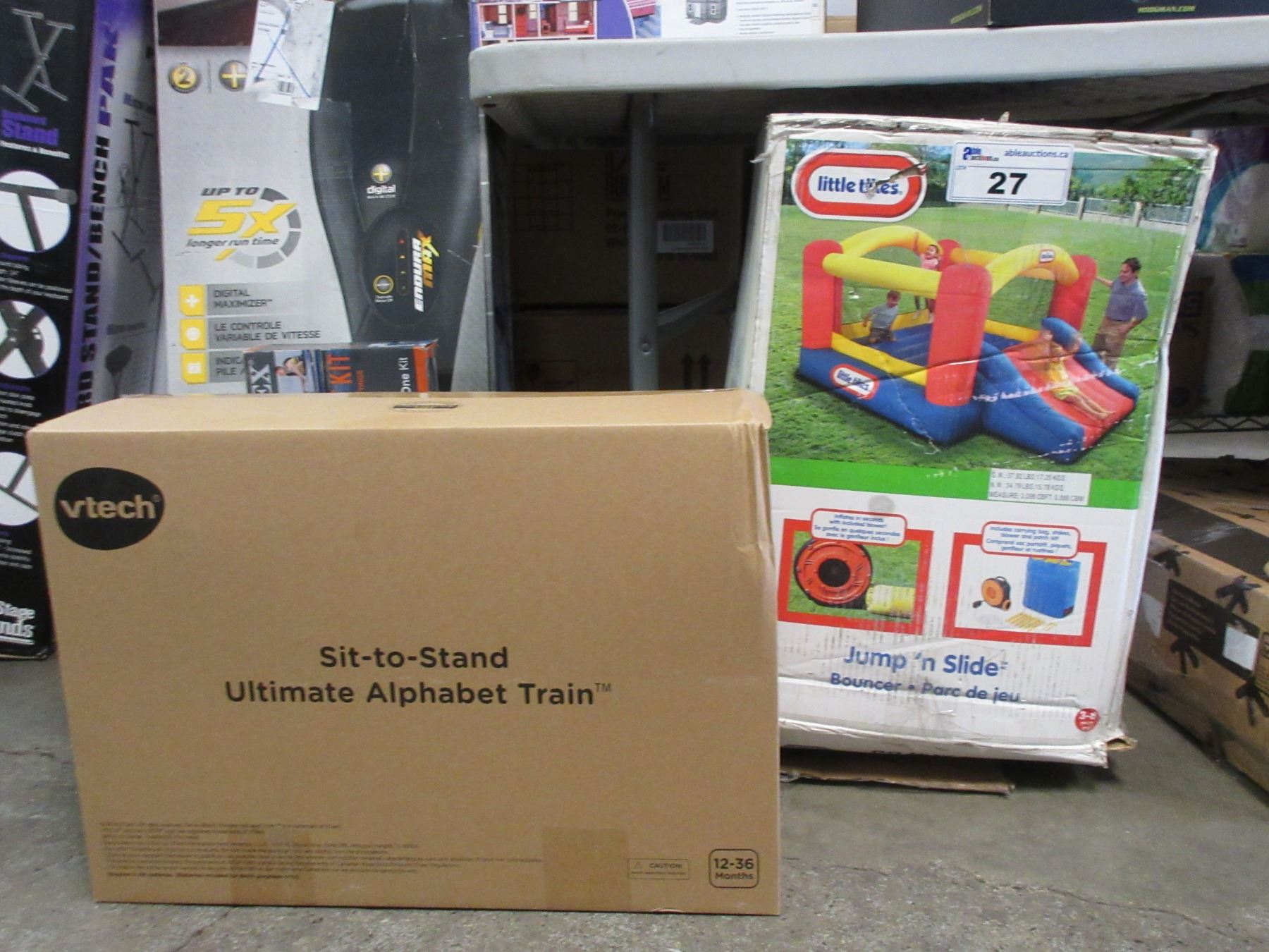 Vtech Inflatible LITTLE TIKES INFLATABLE BOUNCER HOUSE SLIDE & VTECH SIT-TO-STAND ...