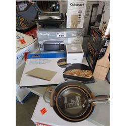 DANBY STAINLESS STEEL MICROWAVE, COOKING PANS, BAKING STONE, CUISINART EGG CENTRAL, VONSHEF,