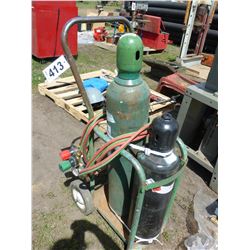 OXY/ACETYLENE TANKS, CART, HOSES &TORCH