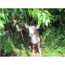 2 CONRETE ORNAMENTAL DEER, BUCK&DOE