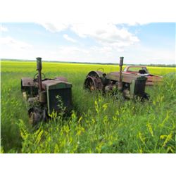 2 JOHN DEERE D TRACTORS, METAL WHEELS, FOR RESTORATION
