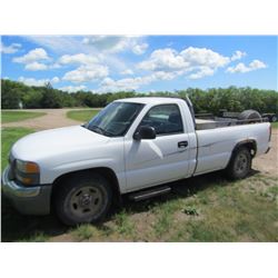 2004 GMC SIERRA REG CAB, 194689KM, GAS, 2WHEEL DRIVE, TOOL BOX, HITCH, 5SPD, VIN:1GTEC14X54Z173430
