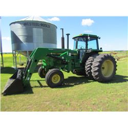 1980 JOHN DEERE 4640 W/ALLIED LOADER AND BUCKET(3YEARS OLD) 9414 HRS, NEW PAINT 20.8X38 TIRES, IMMAC