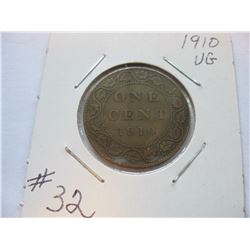 1910 Canadian Large Cent