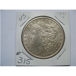 U.S.  1891S    Morgan Silver Dollar