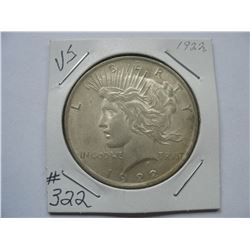 U.S.  1922      Peace Dollar