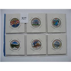U. S. State Quarters - Coloured Version - 6 Different
