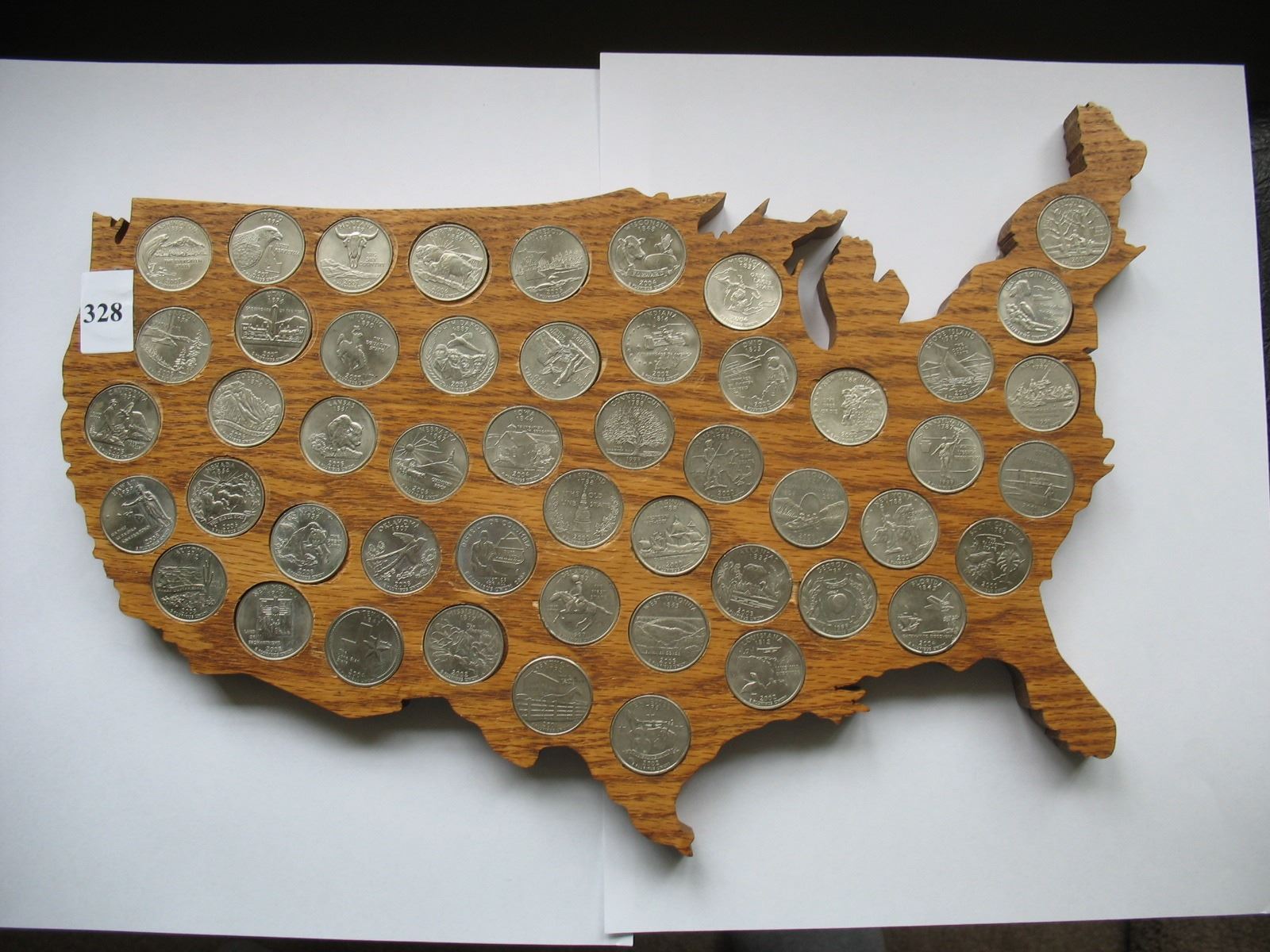 U. S. State Quarters Wooden Holder (50 Coins)