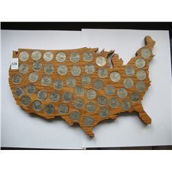 U. S. State Quarters - Wooden Holder  (50 Coins)