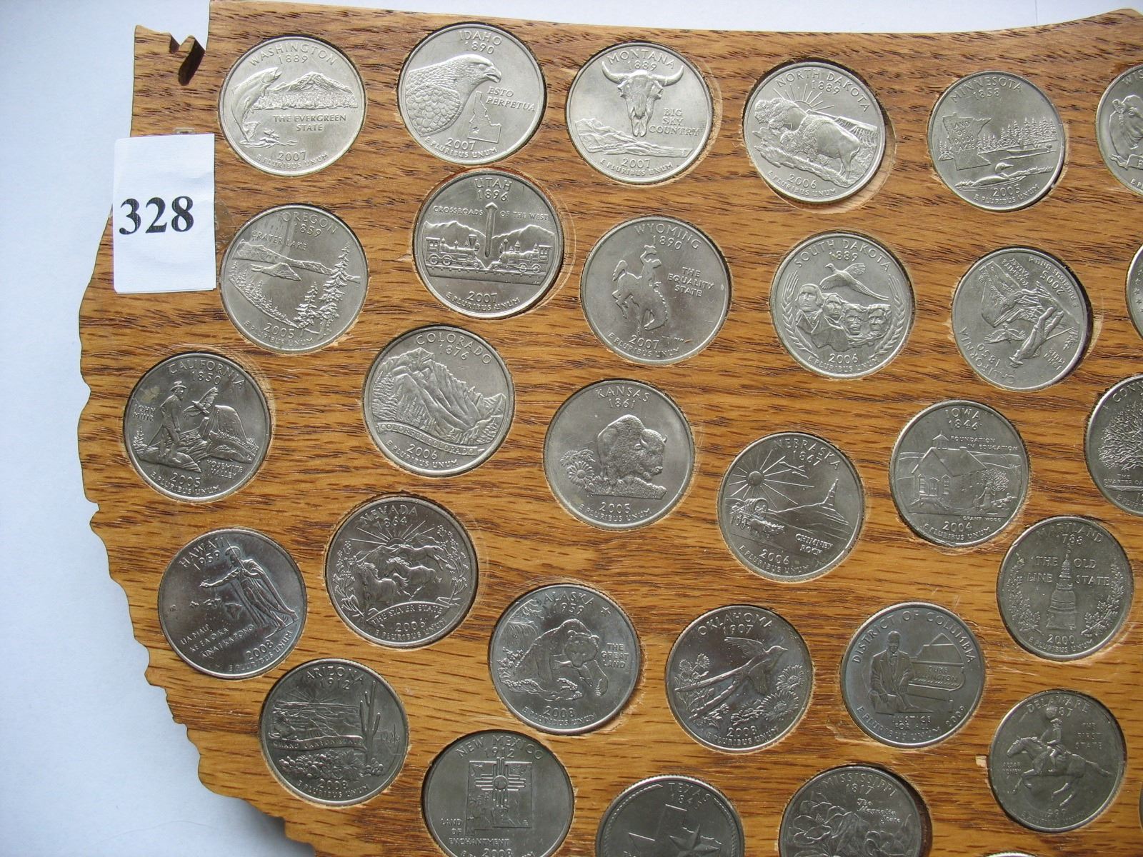 U. S. State Quarters Wooden Holder (50 Coins)