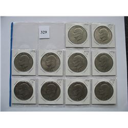 U.S Eisenhower Dollars - 10 Different Dates / Mint Marks