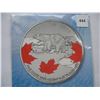 Image 1 : 2016 Canadian $25.00 Silver Coin - Polar Bear - Red Maple Leafs