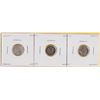 Image 1 : 3 CNDN SILVER FIVE CENT COINS