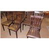 Image 2 : Approx. 20 Dark Wood Dining Chairs w/ Black Padded Seats