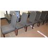 Image 2 : Qty 7 Grey Upholstered Dining Chairs w/Dark Padded Seats