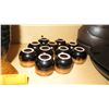 Image 2 : Black and Brown Sake Sets 5pcs, 5 Bowls & 2 Plates