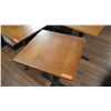 Image 2 : Qty 4 Tables with Wooden Top Metal Base