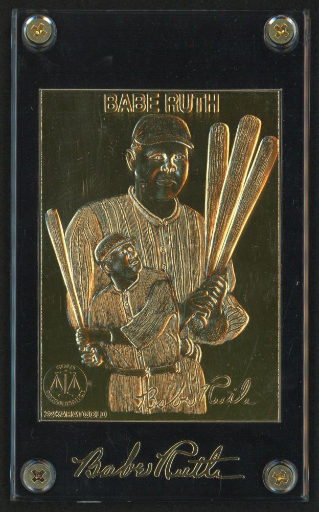 babe ruth le 22kt gold baseball card display babe ruth le 22kt