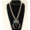 Image 1 : Sterling & Turquoise Squash Blossom Necklace