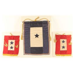 Collection of 3 WWII Window Flags