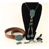 Image 4 : Men's Turquoise & Sterling Silver Jewelry Ensemble