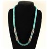 Image 1 : Kingman Turquoise & Coral Singer Style Necklace
