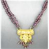 Image 2 : Fine Quality 22K Gold Garnet Necklace