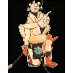 Zuni Inlaid Mudhead Bolo Tie
