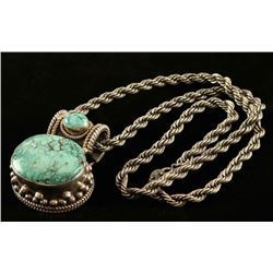 Large Bisbee Turquoise Pendant