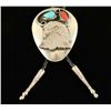 Image 1 : Navajo Turquoise, Coral & Nickel Bolo Tie