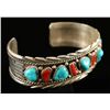 Image 2 : Old Pawn Turquoise & Coral Bracelet