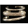 Image 1 : Lot of 3 Vintage Navajo Sterling Stamped Bracelets
