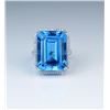 Image 1 : Magnificent Emerald Cut Swiss Blue Topaz & Diamond