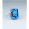 Image 2 : Magnificent Emerald Cut Swiss Blue Topaz & Diamond