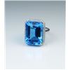 Image 3 : Magnificent Emerald Cut Swiss Blue Topaz & Diamond
