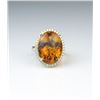 Image 1 : Beautiful Checkerboard Cut Citrine & Diamond Ring