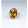 Image 2 : Beautiful Checkerboard Cut Citrine & Diamond Ring