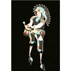 Zuni Inlaid Gon Dancer Bolo Tie
