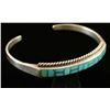 Image 2 : Sterling Silver & Turquoise Inlaid Bracelet
