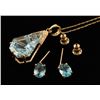 Image 3 : Blue Topaz & Diamond Pendant with Earrings