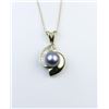 Image 1 : Elegant Fine Black Pearl & Diamond Pendant