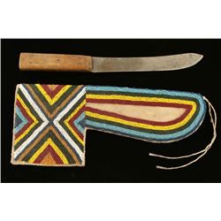 Cree Knife & Beaded Sheath